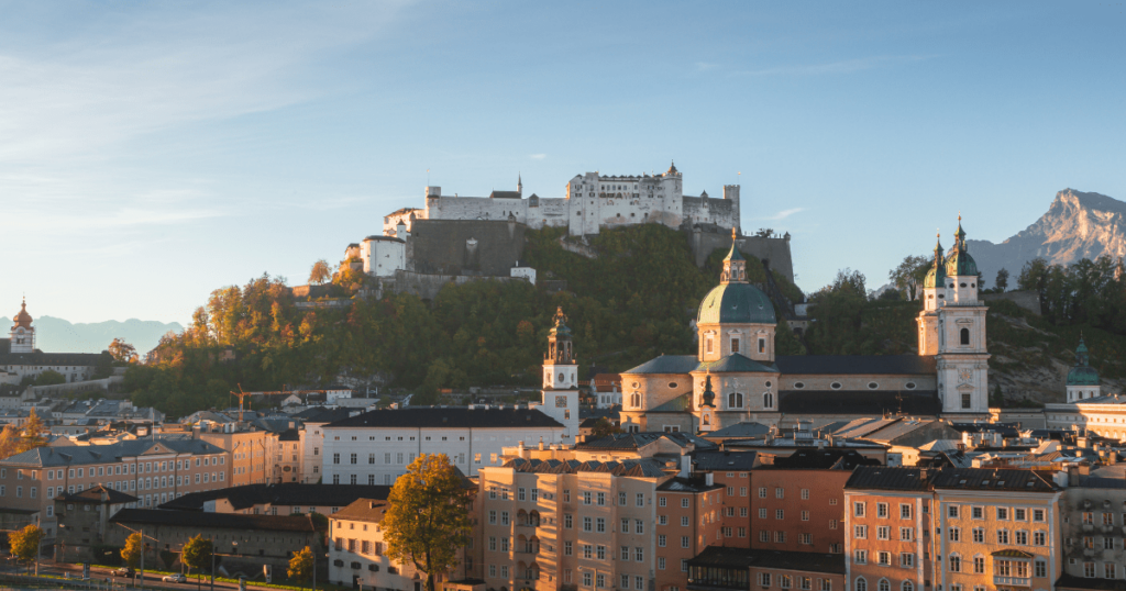 View over Salzburg, Austria city Elopement in Europe