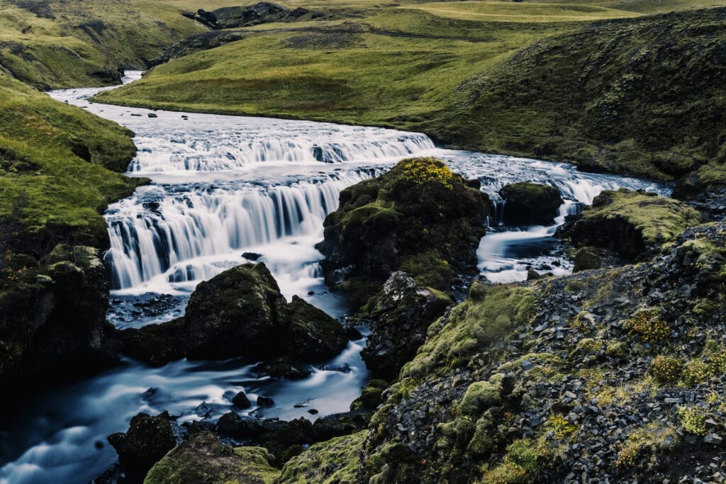 Iceland waterfall elopement at skogafoss